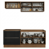 Cocina Compacta 200 cm Marrón/Negro Lux Madesa 07