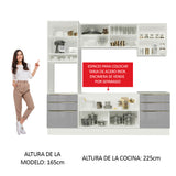 Combo completo de Cocina 240cm Blanco/Gris Lux Madesa 02