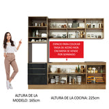 Combo completo de Cocina 240cm Marrón/Negro Lux Madesa 03