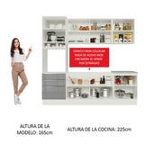 Combo completo de Cocina 240cm Blanco/Gris Lux Madesa 03