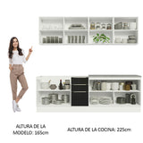 Combo completo de Cocina 240cm Blanco/Negro Lux Madesa 05