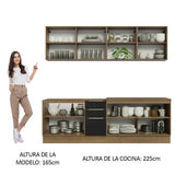 Combo completo de Cocina 240cm Marrón/Negro Lux Madesa 05
