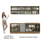 Combo completo de Cocina 240cm Marrón/Gris Lux Madesa 05