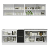 Combo completo de Cocina 240 cm Blanco/Negro Lux Madesa 09