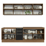 Combo completo de Cocina 240 cm Marrón/Negro Lux Madesa 09