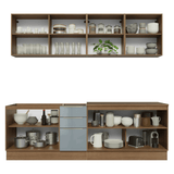 Combo completo de Cocina 240 cm Marrón/Gris Lux Madesa 09