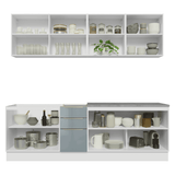 Combo completo de Cocina 240 cm Blanco/Gris Lux Madesa 09