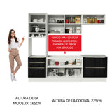Combo completo de Cocina 260cm Blanco/Negro Lux Madesa 01