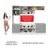 Combo completo de Cocina 260cm Blanco/Gris Lux Madesa 01