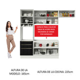 Combo completo de Cocina 260cm Blanco/Negro Lux Madesa 03