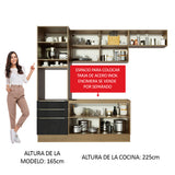 Combo completo de Cocina 260cm Marrón/Negro Lux Madesa 03