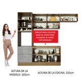 Combo completo de Cocina 260cm Marrón/Gris Lux Madesa 03