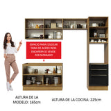 Combo completo de Cocina 260cm Marrón/Negro Lux Madesa 05
