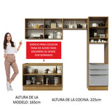 Combo completo de Cocina 260cm Marrón/Gris Lux Madesa 05