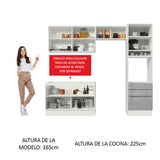 Combo completo de Cocina 260cm Blanco/Gris Lux Madesa 05