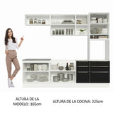 Combo completo de Cocina 260cm Blanco/Negro Lux Madesa 08