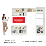 Combo completo de Cocina 270cm Blanco/Negro Lux Madesa 01
