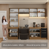 Combo completo de Cocina con Cristalero 270 cm Madesa Lux MN 04