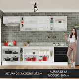 Combo completo de Cocina 300cm Blanco/Negro Lux da Sabrina Madesa