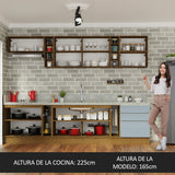 Combo completo de Cocina 300cm Marrón/Gris Lux da Sabrina Madesa
