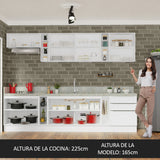 Combo Completo de Cocina 300 x 60 cm Blanco Aterciopelado Lux Madesa
