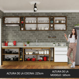 Combo Completo de Cocina 300 x 60 cm Marrón/Blanco Aterciopelado Lux Madesa