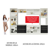 Combo completo de Cocina 320cm Blanco/Negro Lux Madesa 01