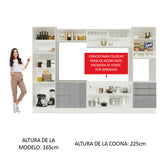 Combo completo de Cocina 320cm Blanco/Gris Lux Madesa 01