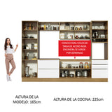 Combo Completo de Cocina 320 x 60 cm Marrón/Blanco Aterciopelado Lux Madesa 03