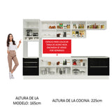 Combo completo de Cocina 320cm Blanco/Negro Lux Madesa 04