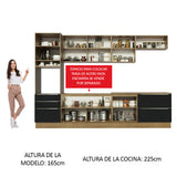 Combo completo de Cocina 320cm Marrón/Negro Lux Madesa 04