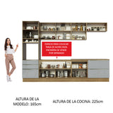 Combo completo de Cocina 320cm Marrón/Gris Lux Madesa 04