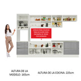 Combo completo de Cocina 320cm Blanco/Gris Lux Madesa 04