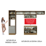 Combo completo de Cocina 340cm Marrón/Gris Lux Madesa 01