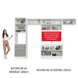 Combo completo de Cocina 340cm Blanco/Gris Lux Madesa 01