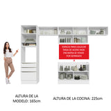 Combo Completo de Cocina 340 x 60 cm Blanco/Blanco Aterciopelado Lux Madesa 01