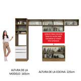 Combo Completo de Cocina 340 x 60 cm Marrón/Blanco Aterciopelado Lux Madesa 01