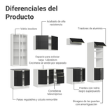 Combo completo de Cocina con Cristalero 340 cm Madesa Lux BN 02