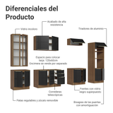 Combo completo de Cocina con Cristalero 340 cm Madesa Lux MN 02
