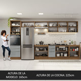 Combo completo de Cocina 400 cm Marrón/Gris Lux Madesa