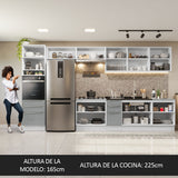 Combo completo de Cocina 400cm Blanco/Gris Lux da Thauane Madesa