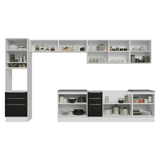 Combo completo de Cocina 400 cm Blanco/Negro Lux Madesa 02