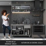 Cocina Compacta 120 cm Gris Nice Madesa 01