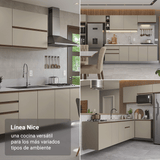 Combo de Cocina 120 cm Flotante Crema Nice Madesa 06