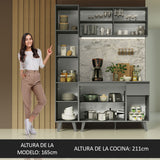 Cocina Compacta 160cm Gris Nice Madesa 01