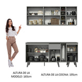 Combo Completo de Cocina 180 cm Gris Nice Madesa 01