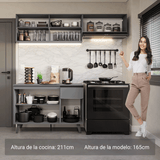 Combo de Cocina 200cm Gris Nice Madesa 03