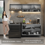 Combo de Cocina Flotante 200cm Gris Nice Madesa 07