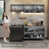 Combo de Cocina Flotante 200cm Gris Nice Madesa 08