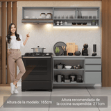 Combo de Cocina Flotante 200cm Gris Nice Madesa 11